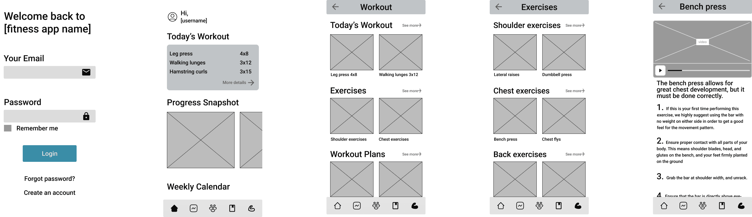 Wireframes first iteration