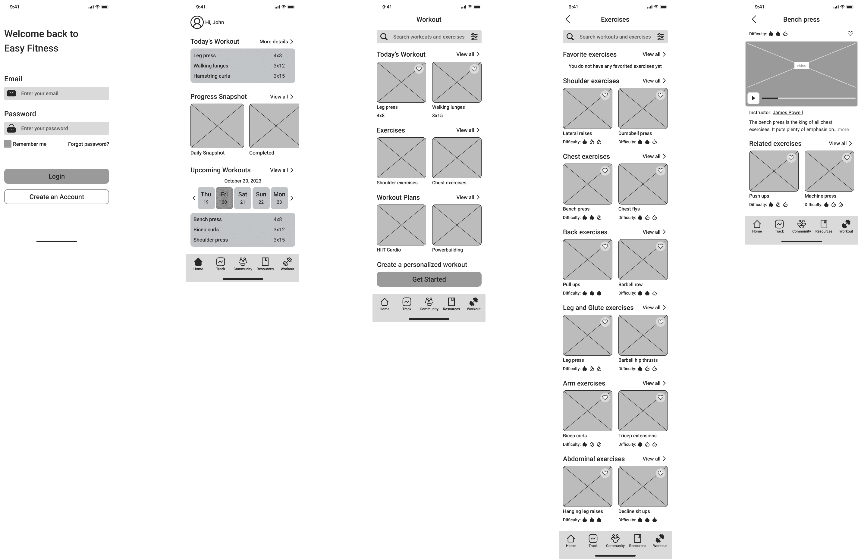 Wireframes final iteration
