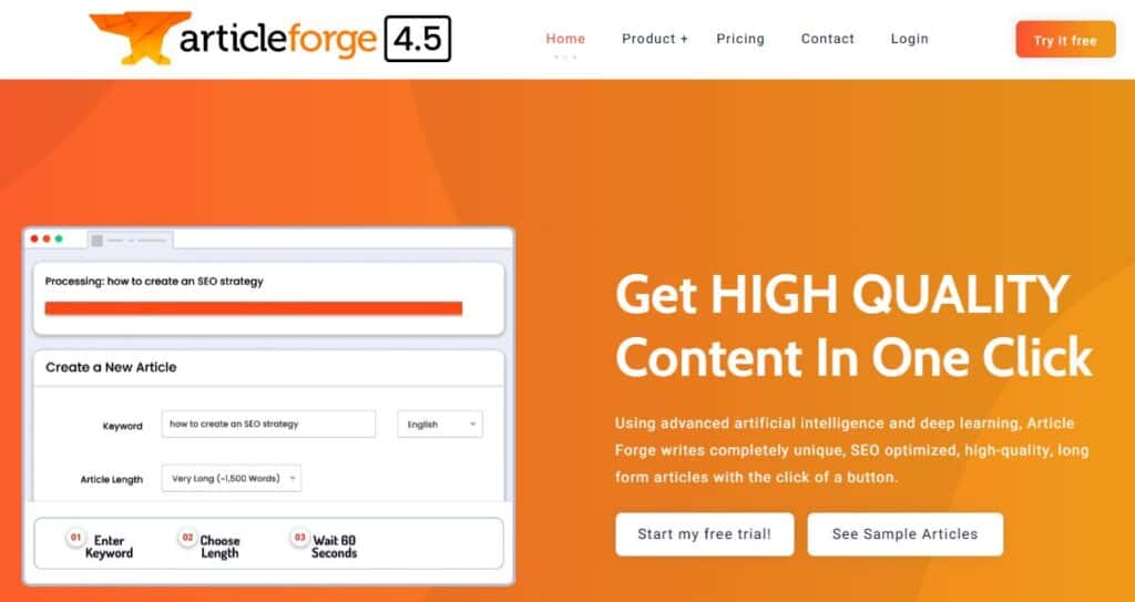 article forge home page