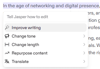 text editor options for jasper ai