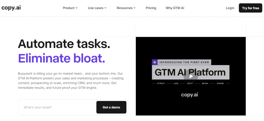 copy.ai homepage