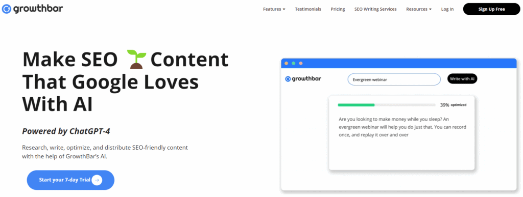 growthbar home page