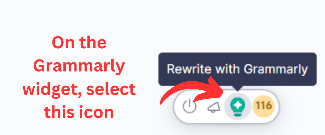 grammarly go ai writer widget floating