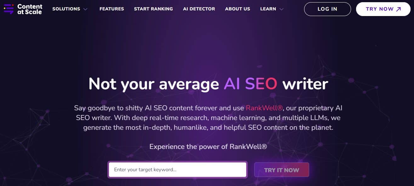 content at scale home page