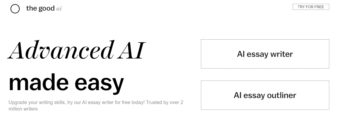 the good ai home page