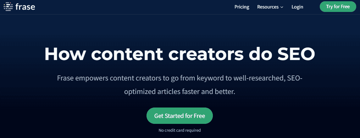 frase.io homepage