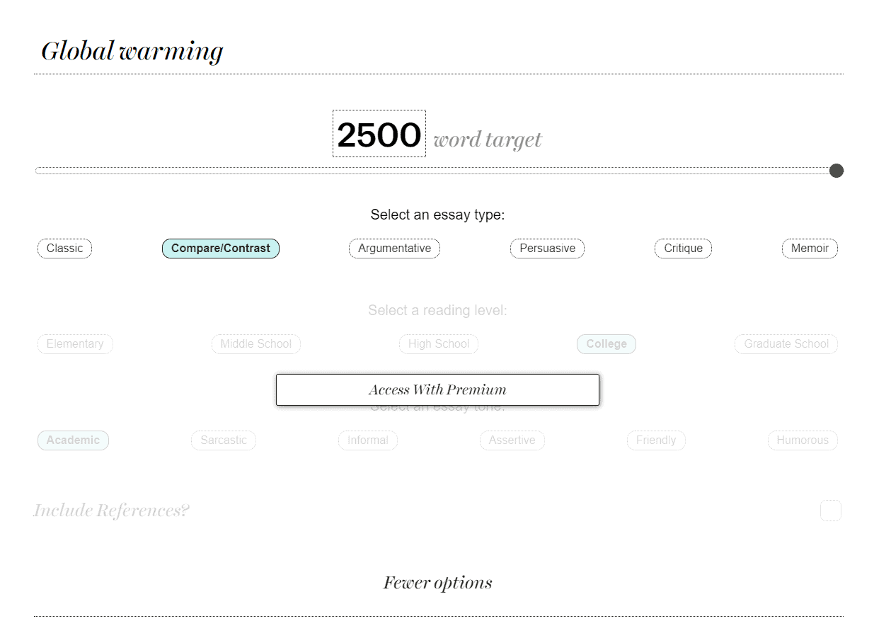 the good ai parameters for essay