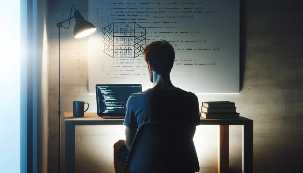 person practicing coding challenges on laptop