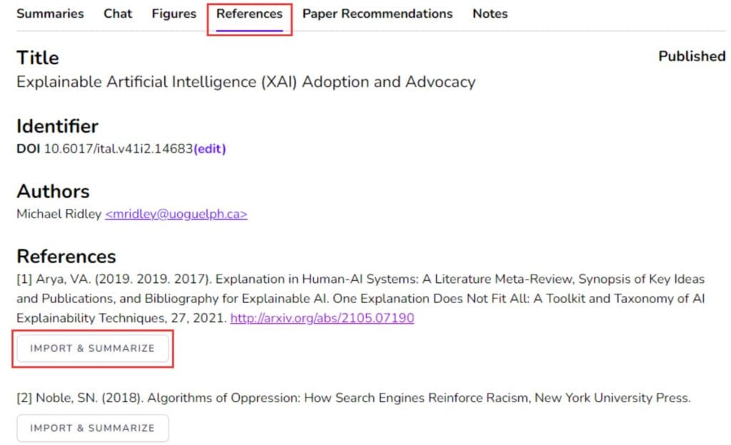 SciSummary references import and summarize