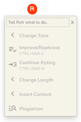 Tell Rytr AI what to do