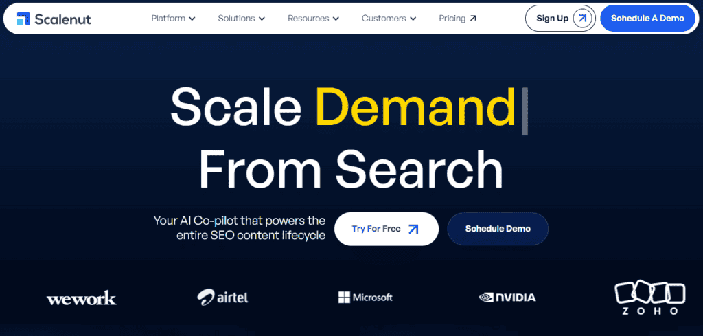 scalenut home page