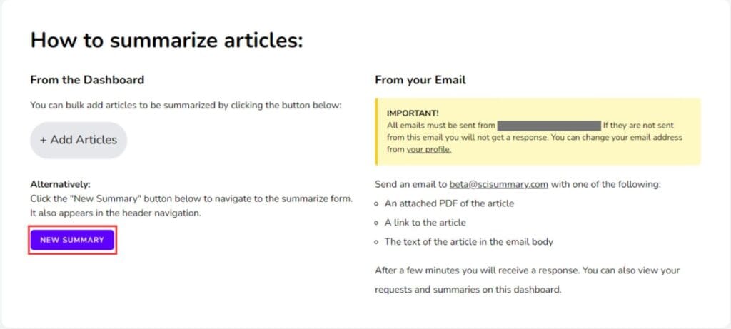 SciSummary explaining how to summarize articles
