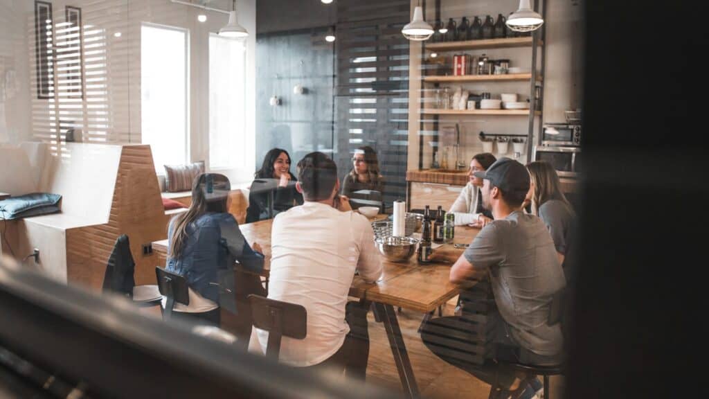 tech job people meeting