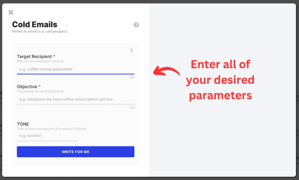wordhero template inputs parameters