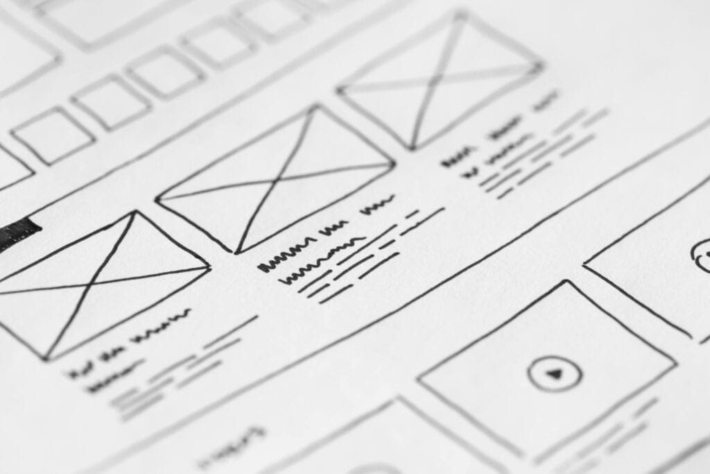 sketches of wireframes to enhance the user experience
