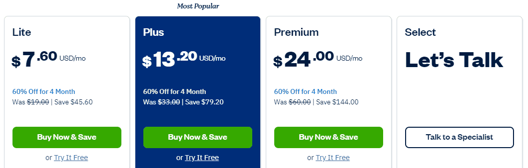 FreshBooks pearly pricing plans