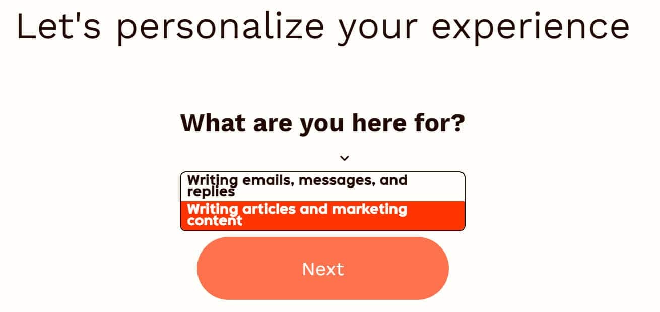 rytr experience personalization onboarding