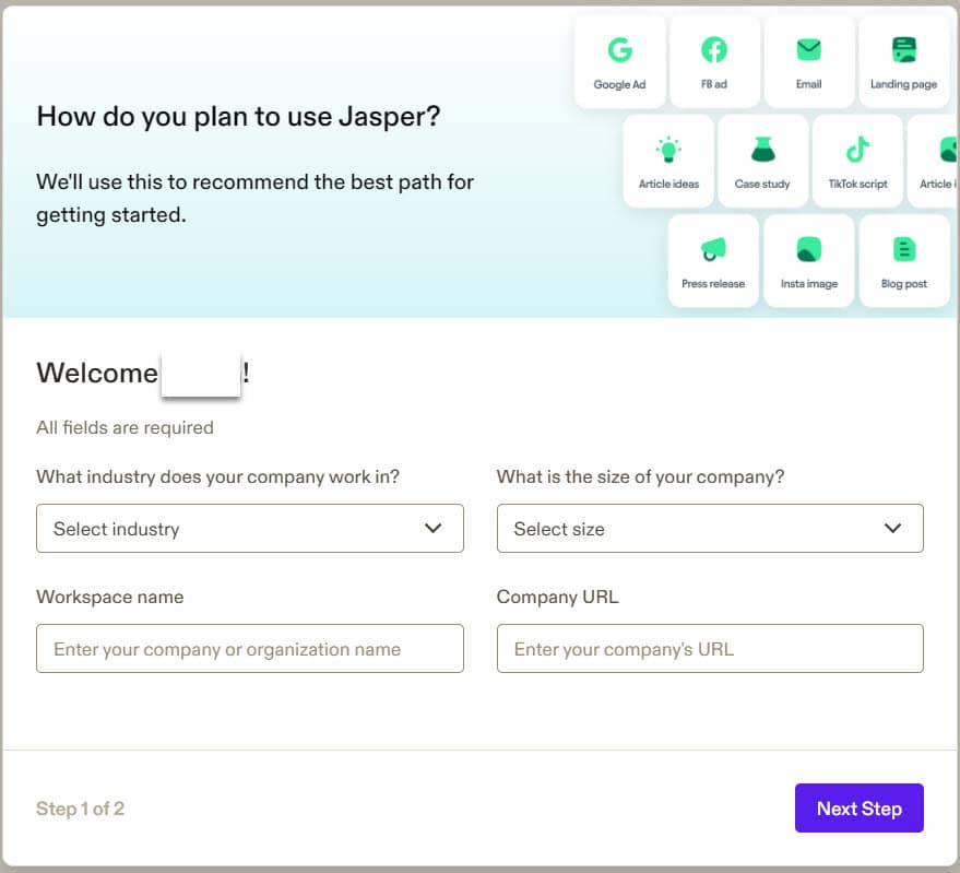 jasper ai onboarding process
