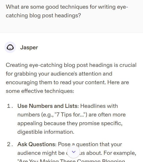 jasper ai chatbot