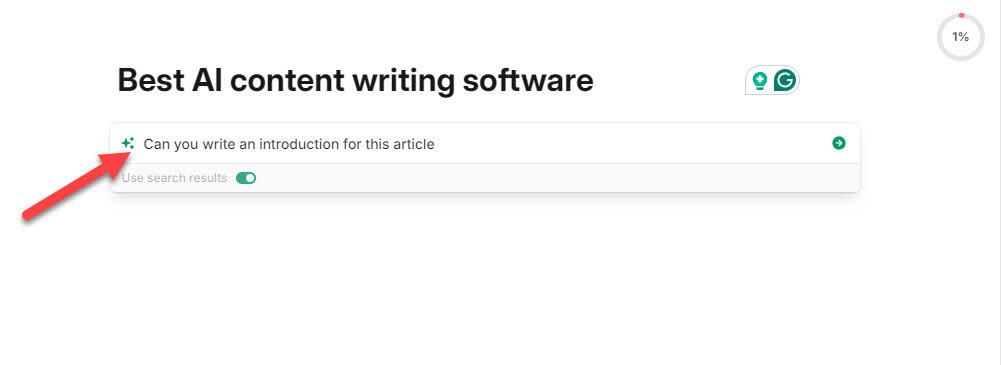 frase built in ai writing tool