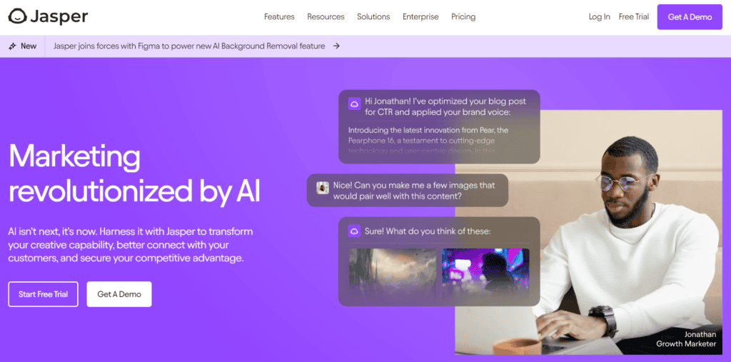 jasper ai homepage