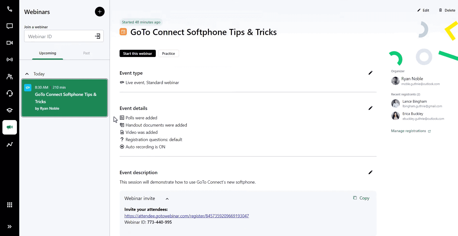 gotowebinar create a webinar