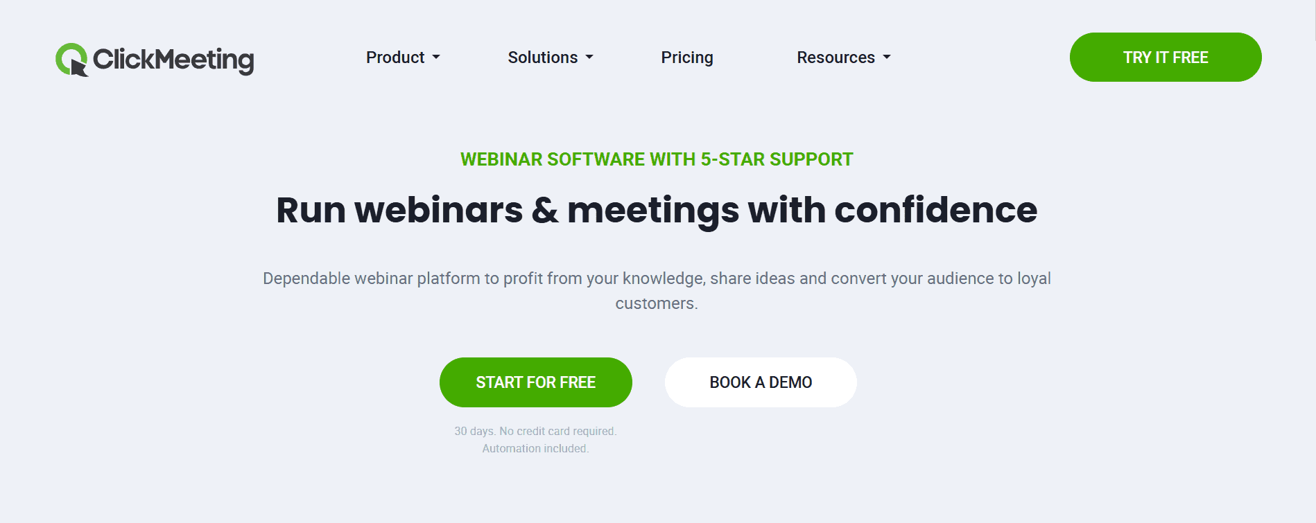 clickmeeting homepage
