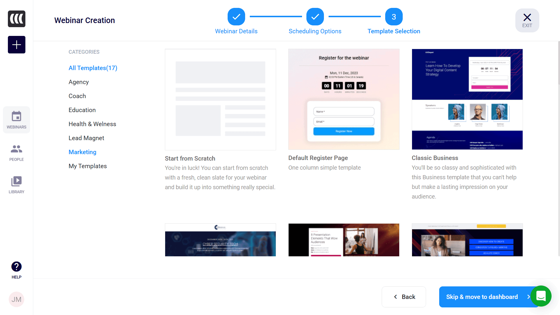 easywebinar registration page templates