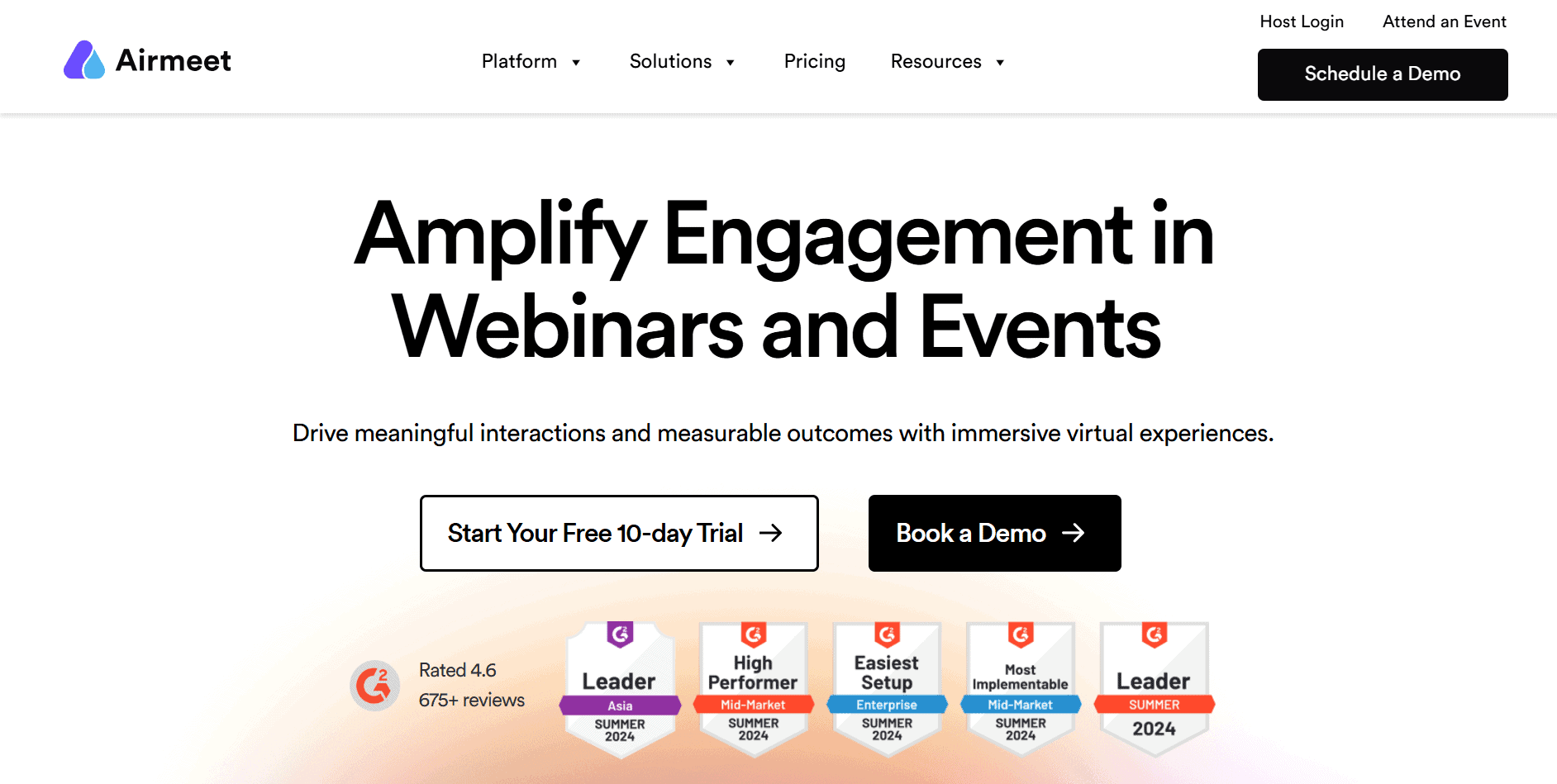 airmeet home page