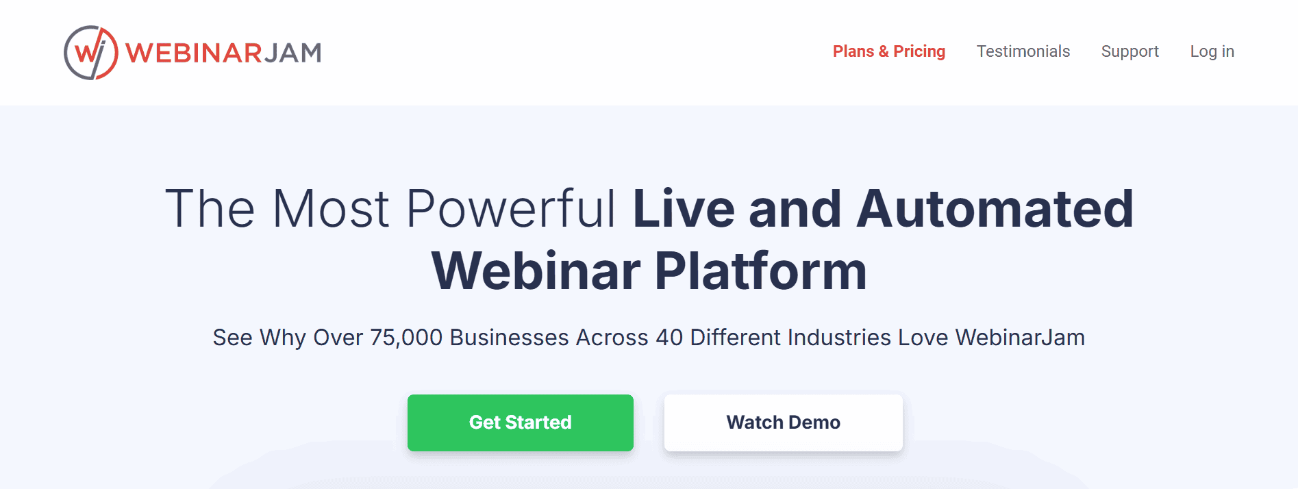 webinarjam home page