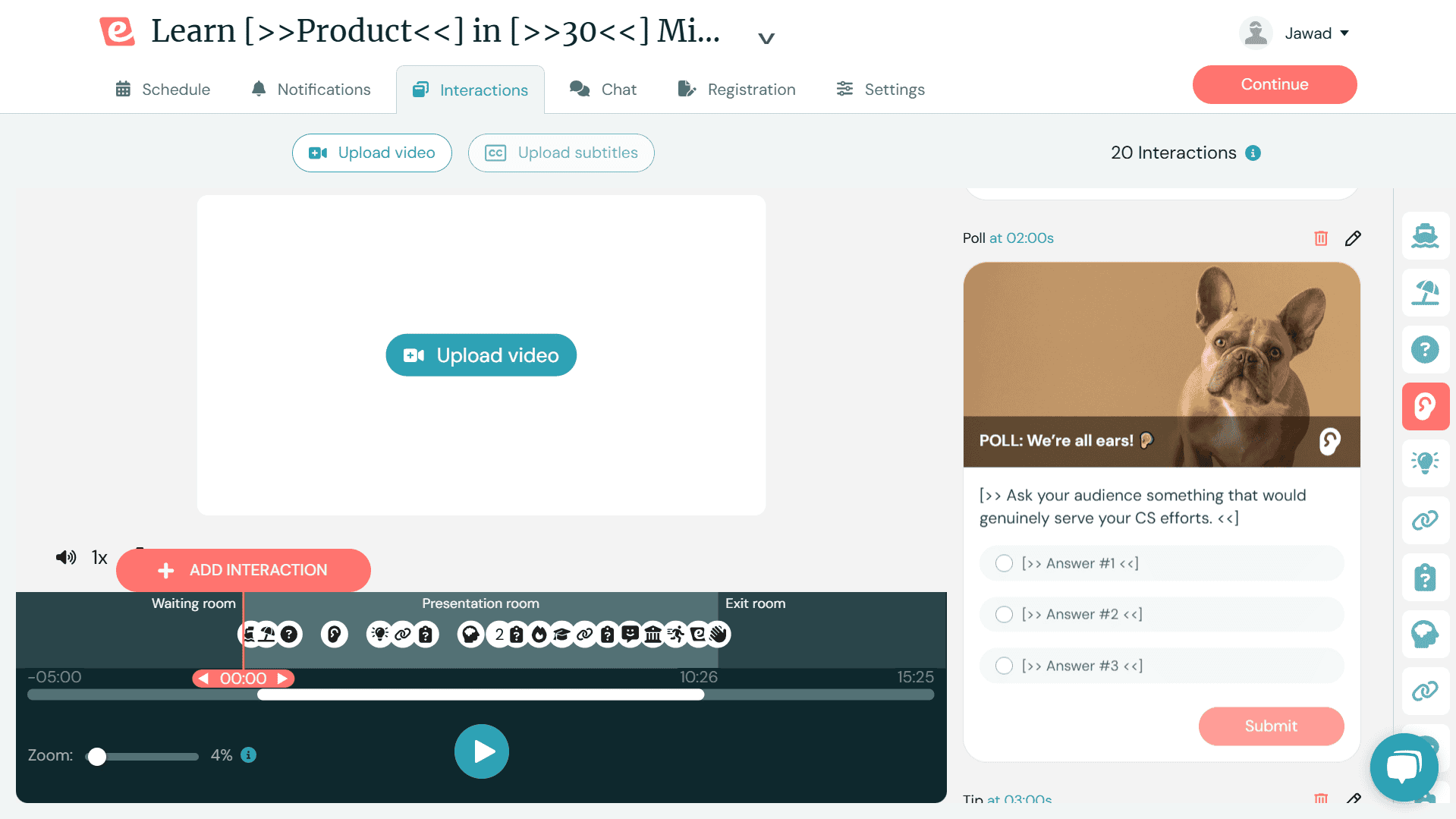 ewebinar customization options
