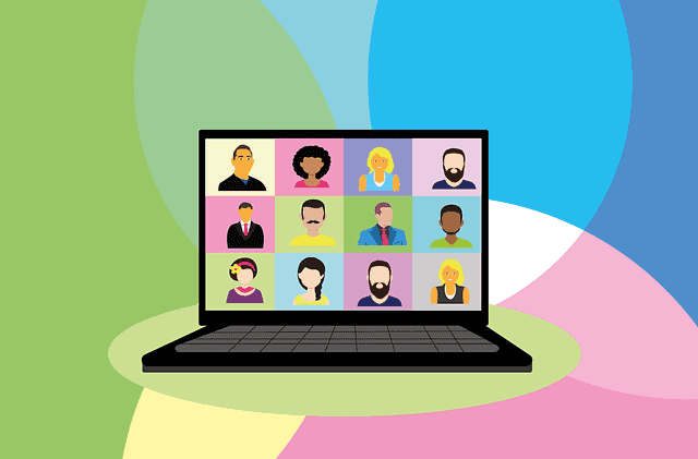 video conference webinar on a computer